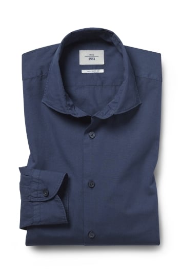 Tailored Fit Navy Garment Dye Shirt