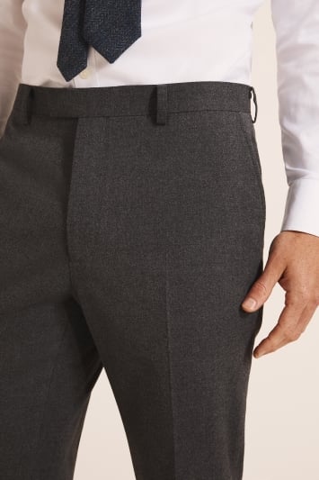 Slim Fit Charcoal Flannel Trousers