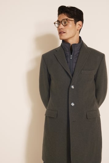 Tailored Fit Coffee Epsom Overcoat