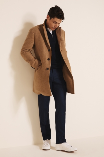 Tailored Fit Camel Double Faced Overcoat 