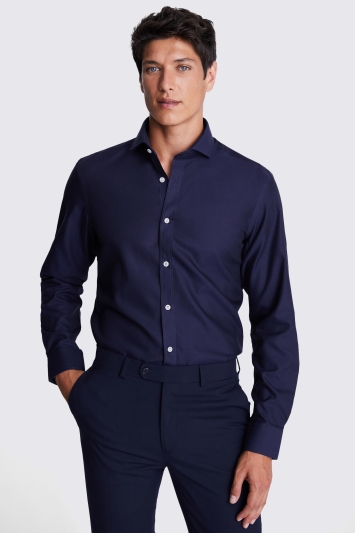 Tailored Fit Navy Non-Iron Shirt