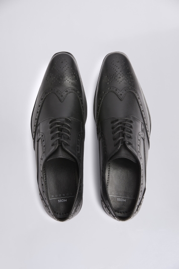 Moss London Deakin Black Brogue Shoe