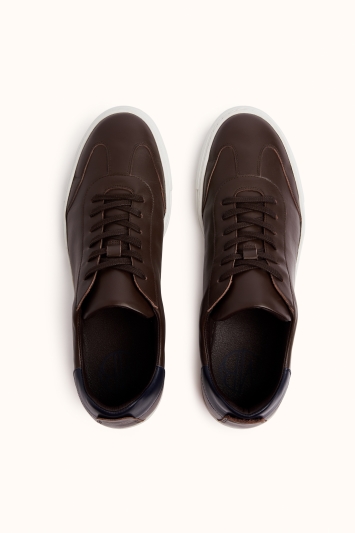 Dalston Brown Leather Smart Trainer
