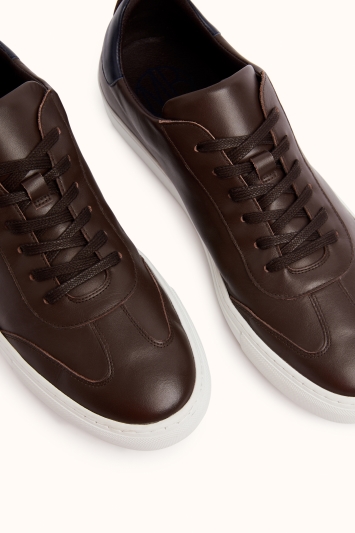 Dalston Brown Leather Smart Trainer