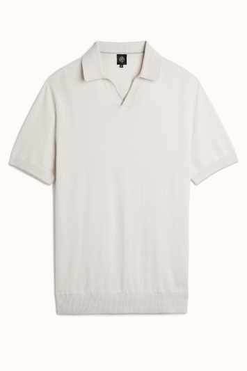 Off White Cotton-Cashmere Polo Shirt