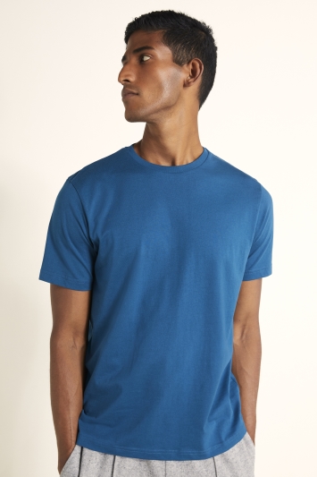 Steel Blue Crew-Neck T-Shirt