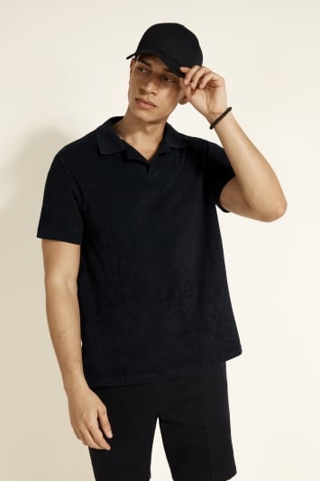 terry towelling polo shirt