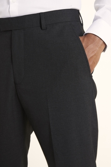 Regular Fit Charcoal Plain Trousers 