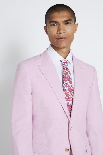 Slim Fit Pale Pink Tweed Jacket 