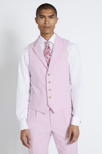 Slim Fit Pale Pink Tweed Jacket 