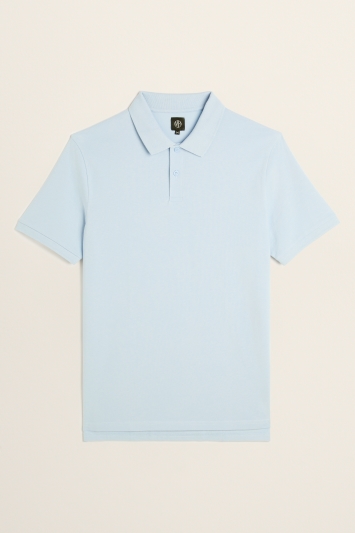 Soft Blue Pique Polo Shirt