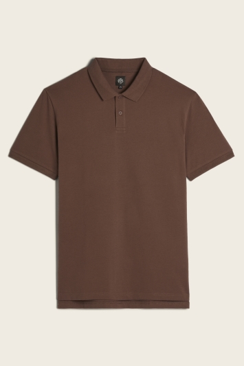 Brown Pique Polo Shirt