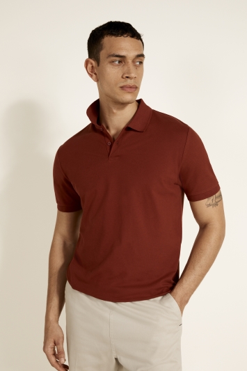 Paprika Red Pique Polo Shirt