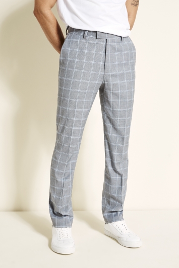 Regular Fit Grey and Sky Trousers
