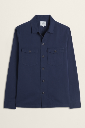 Tailored Fit Navy Two Pocket Overshirt