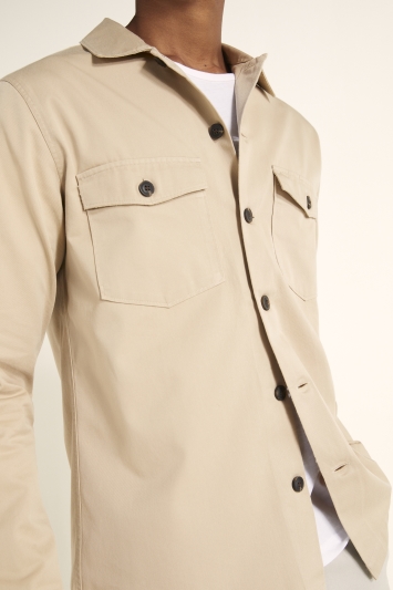 Tailored Fit Camel Two Pocket Overshirt