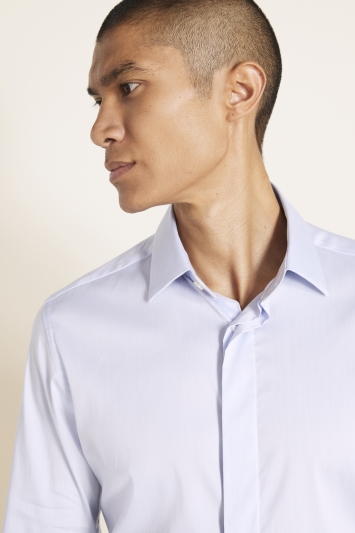 Slim Fit Sky Bluff Fly Front Stretch Shirt