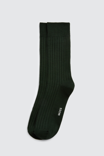 Forest Green Fine Ribbed Sock