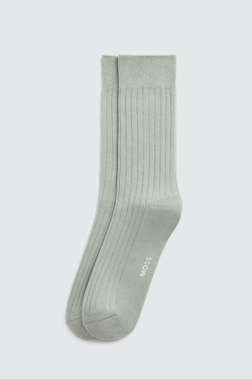 Pale Mint Fine Ribbed Socks