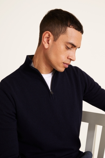 navy half zip jumper
