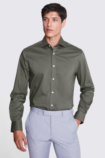 Tailored Fit Green Stretch Shirt