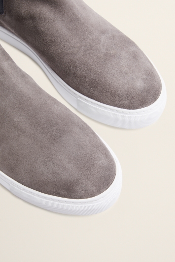 Hoxton Grey Suede Chelsea Trainer