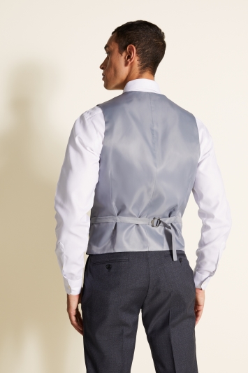 Tailored Fit Grey Min Check Waistcoat