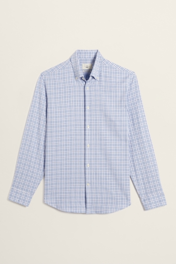 Tailored Fit Sky Brushed Check Shirt