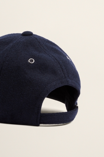 navy blue wool baseball cap