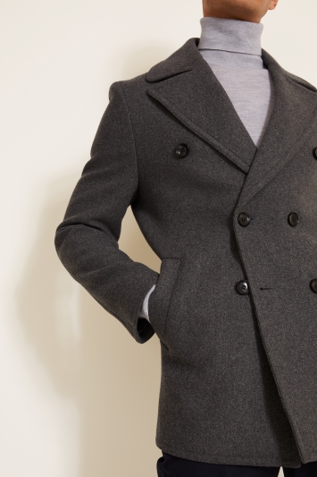 Tailored Fit Charcoal Pea Coat