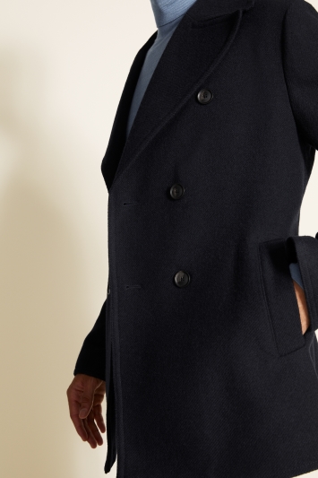 Moss 1851 Tailored Fit Navy Peacoat 