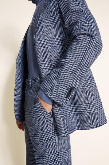 Tailored Fit Light Blue Tweed Jacket