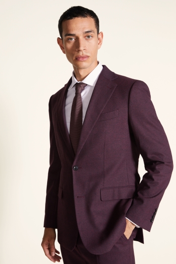 Tailored Fit Plum Flannel Jacket