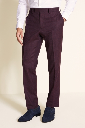 Tailored Fit Plum Flannel Trouser