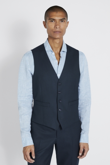 Tailored Fit Green Flannel Waistcoat