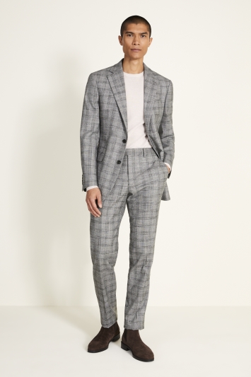 Tailored Fit Black & White Check Jacket