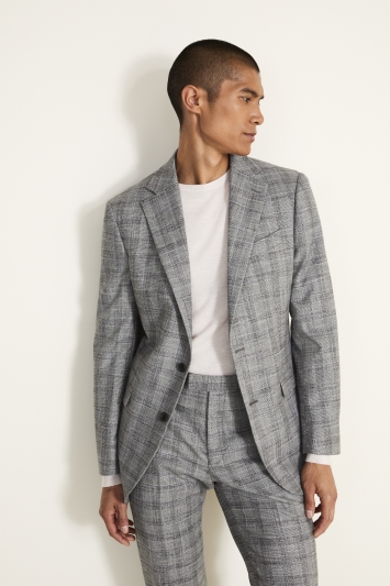 Tailored Fit Black & White Check Jacket