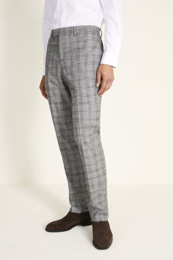 Tailored Fit Black Check Trouser
