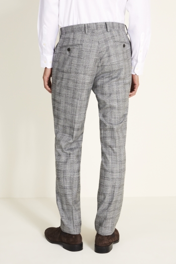 Tailored Fit Black Check Trouser
