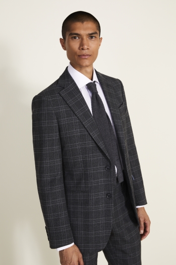 Tailored Fit Charcoal Check Jacket