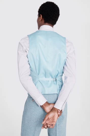 Slim Fit Aqua Donegal Waistcoat