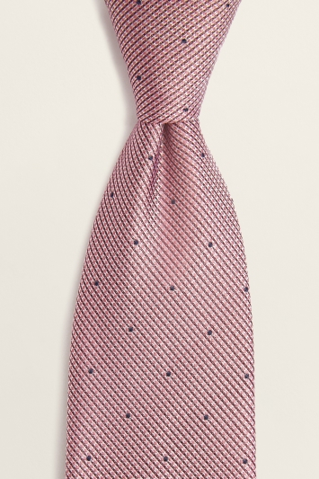 Pink Contrast Spot Silk Tie