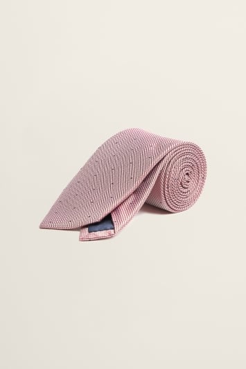 Pink Contrast Spot Silk Tie