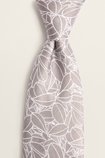 Champagne Abstract Floral Silk Tie