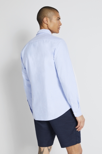 Tailored Fit Blue Oxford Button Down Collar
