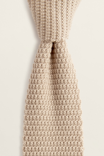 Oatmeal Knitted Wool Tie
