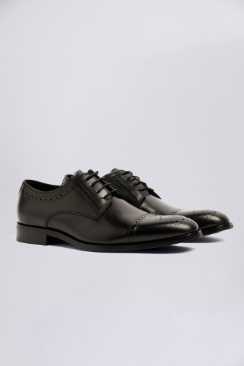 John White Lucan Black Brogue Shoe