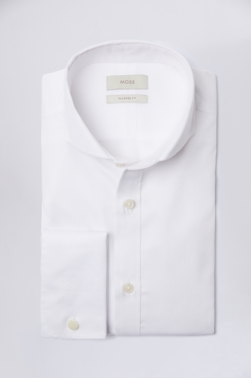 Tailored Fit White Double Cuff Non-Iron Twill Shirt