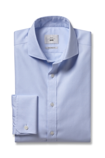 Tailored Fit White Double Cuff Non-Iron Twill Shirt