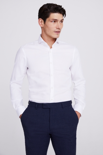 Slim Fit White Royal Oxford Non-Iron Shirt